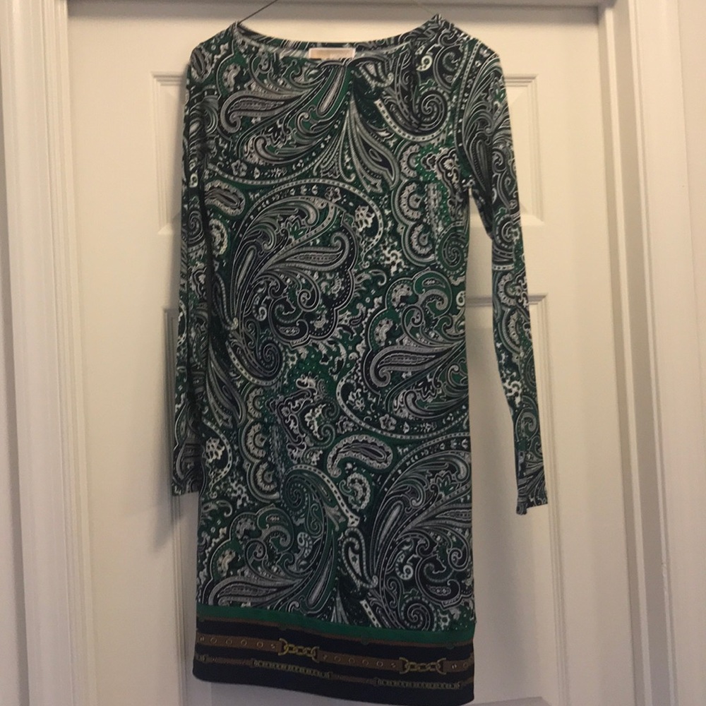 Michael Kors paisley green &navy dress short
